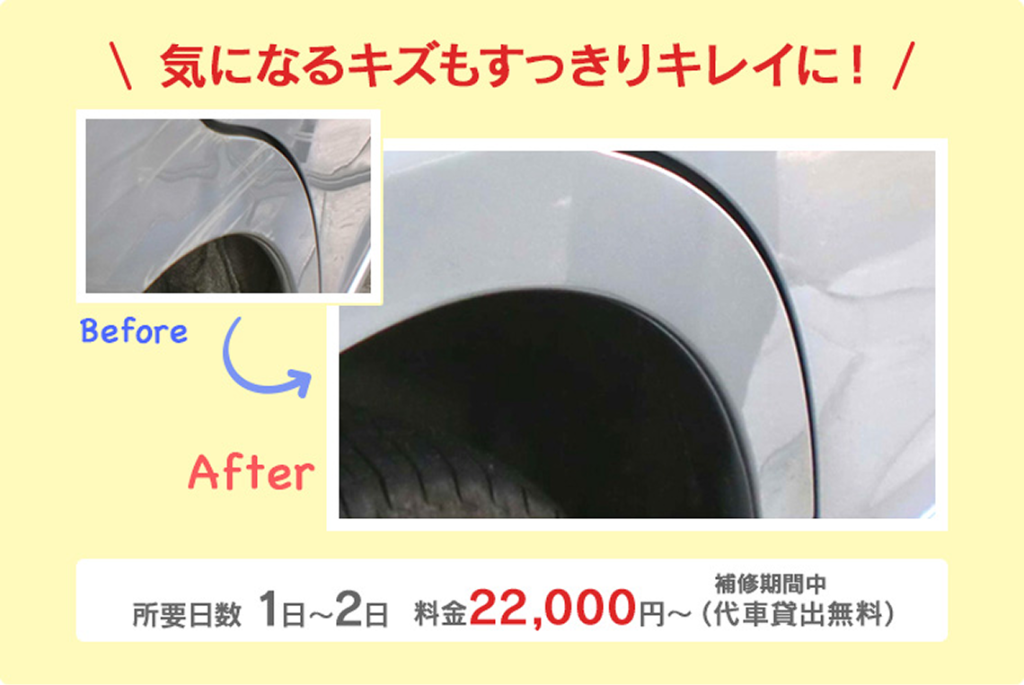 短時間でキズを目立たなくします